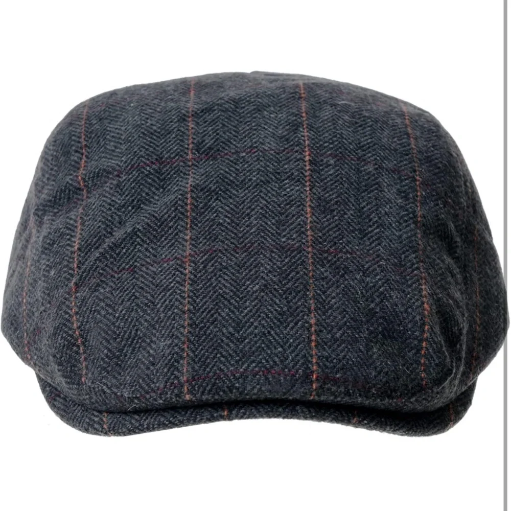 Wool Blend Flat Cap Classic Herringbone Ivy Gatsby Hat - Picture 3 of 9